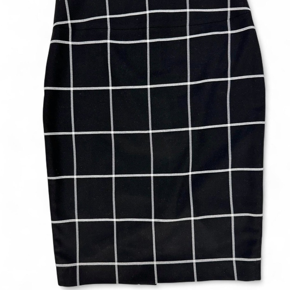 Express Black and White Grid Pencil Skirt